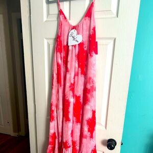 Buddy Love Red and Pink Maxi Dress